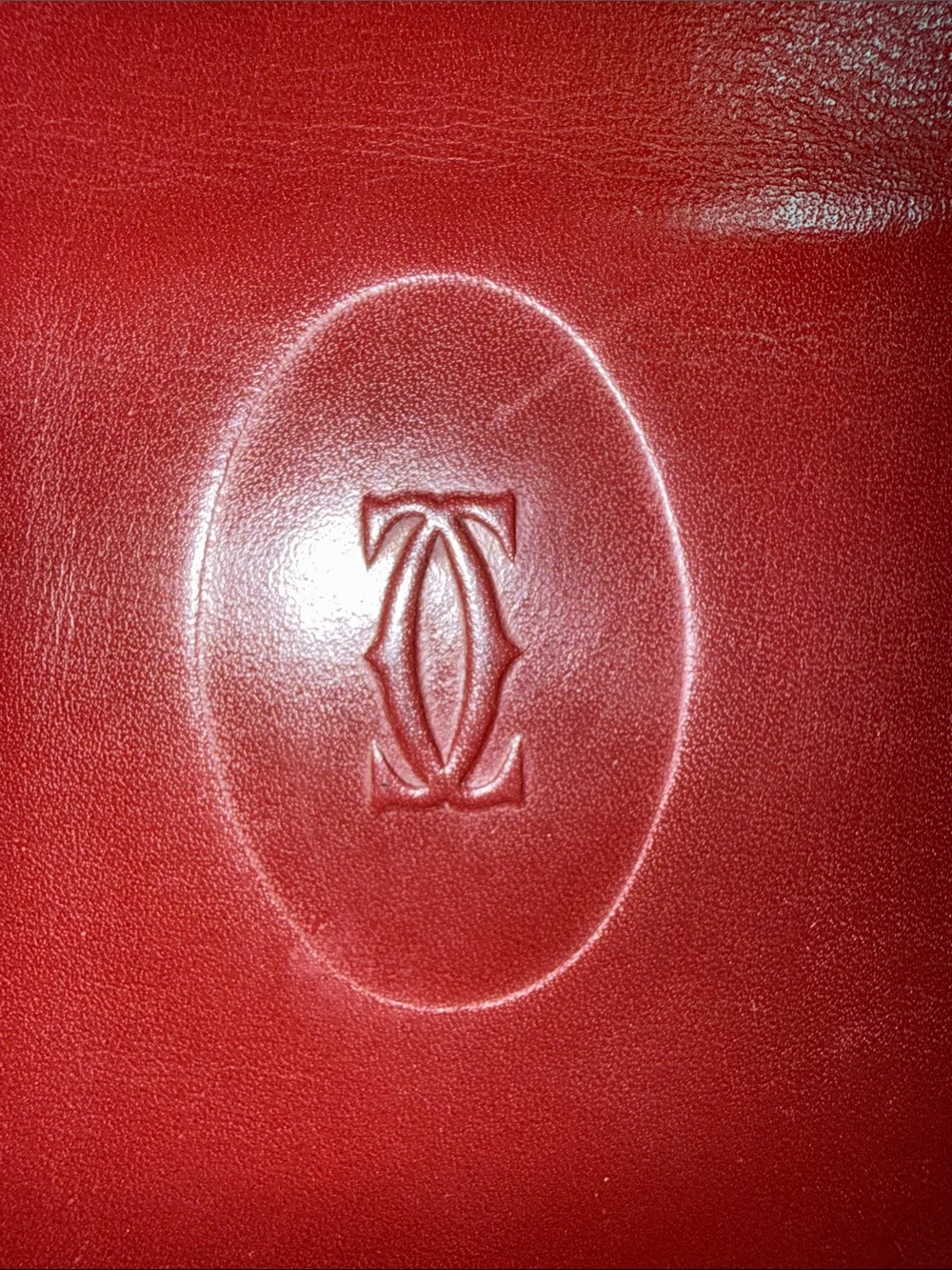 Vintage Cartier Paris Burgundy Leather Long Wallet Clutch